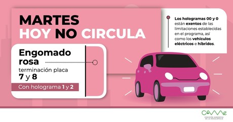 No pagues multas este es el 'Hoy No Circula' para este martes 6 de agosto