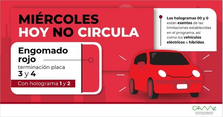 Checa las restricciones del 'Hoy No Circula' para este miércoles 28 de agosto