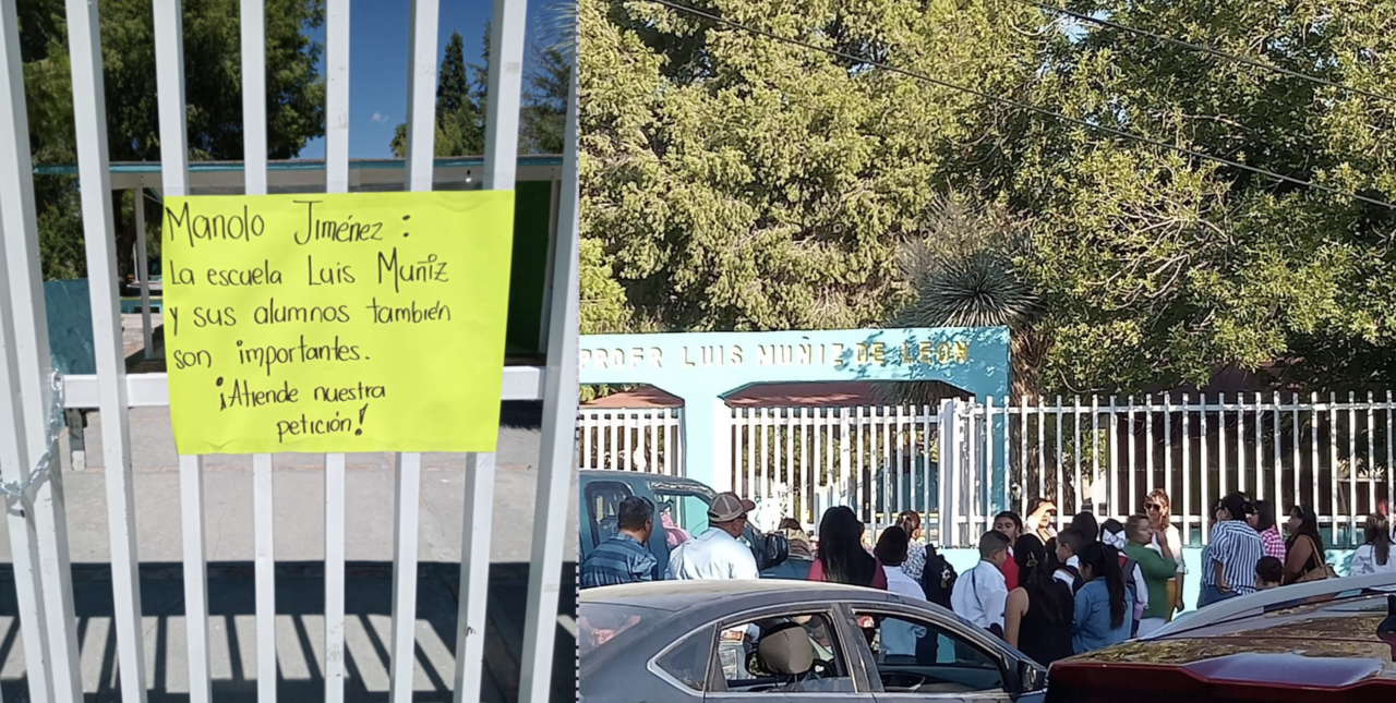 Protesta en primaria de Cuatro Ciénegas por falta de director / Foto: Escuela Primaria Luis Muñiz