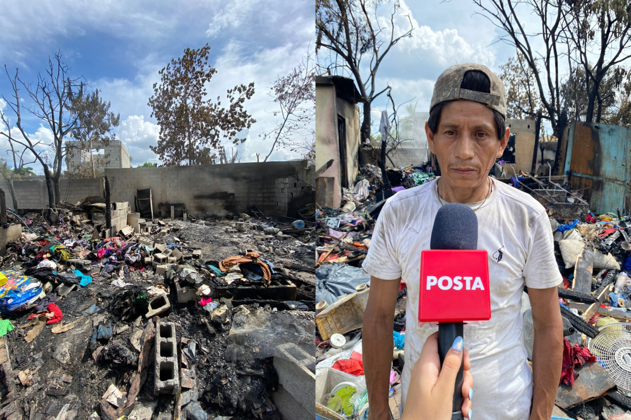 El señor Saúl Pérez y su familia se encuetran durmiedo en la calle.