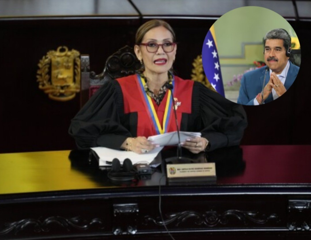 La presidenta del Tribunal Supremo de Justicia de Venezuela dando el fallo a favor de Nicolás Maduro. Foto: Canva.