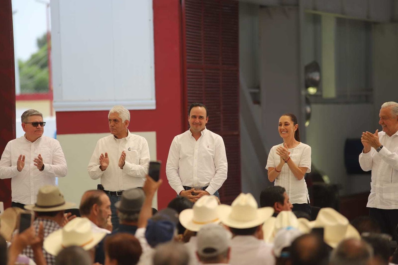 AMLO, Jiménez y Sheinbaum. Foto de Rolando Riestra.