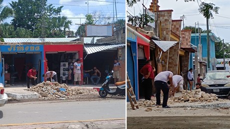 Mujer termina herida en el Centro de Ticul al colapsar techo de comercio