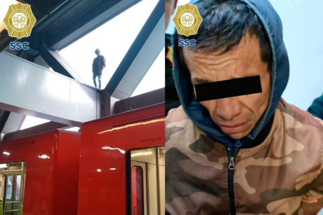 #VIDEO: Policías rescatan a hombre que intentaba lanzarse en Metro Constitución