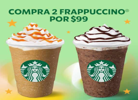 Starbucks ofrece dos Frappuccinos por 99 pesos