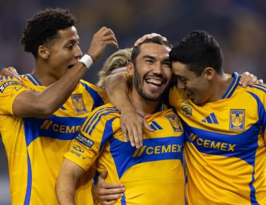 Jugadores de Tigres UANL festejando un gol en la Leagues Cup. Foto: Pulso SLP.