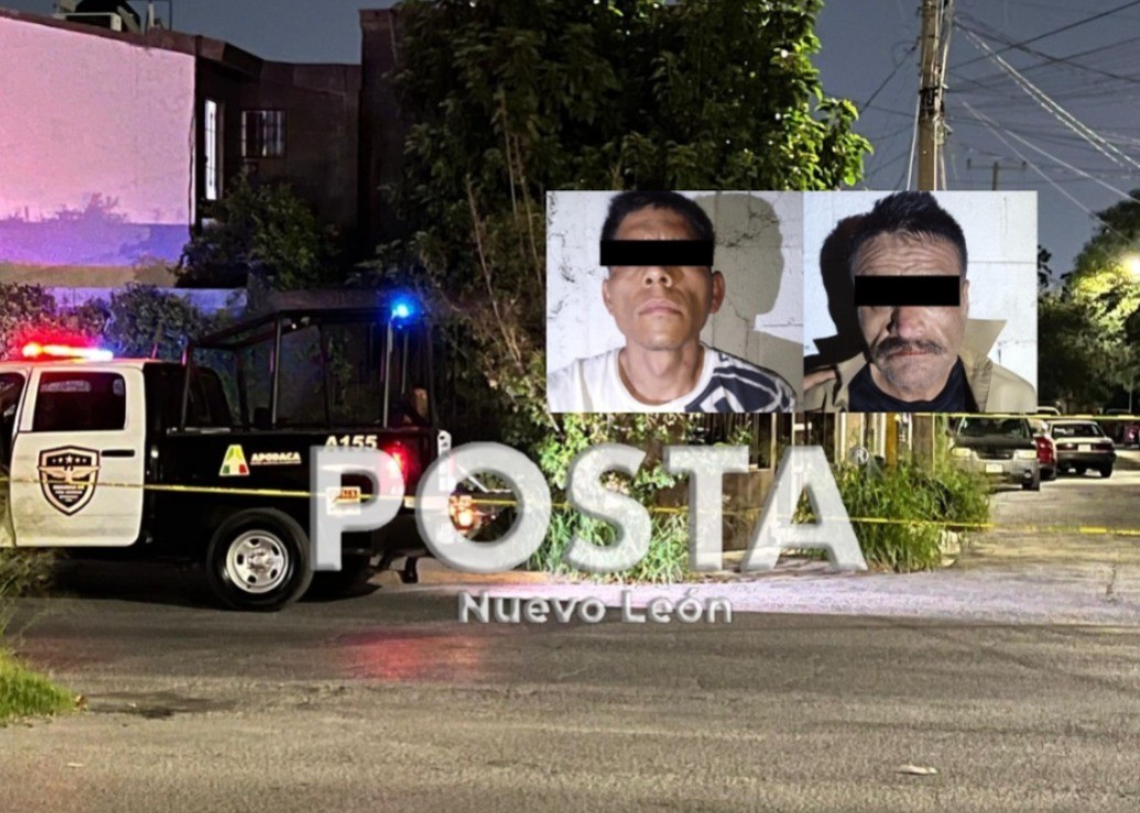 Patrulla de la policía de Apodaca tras haber sido atacada por sicarios armados identificados como Javier 'N' Y Ricardo 'N'. Foto: Raymundo Elizalde.