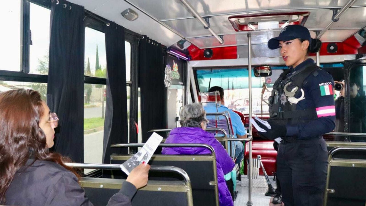 En Nicolás Romero, los más de 200 elementos  recorrieron unidades de transporte público, colonoas y paraderos. Foto: SSEM