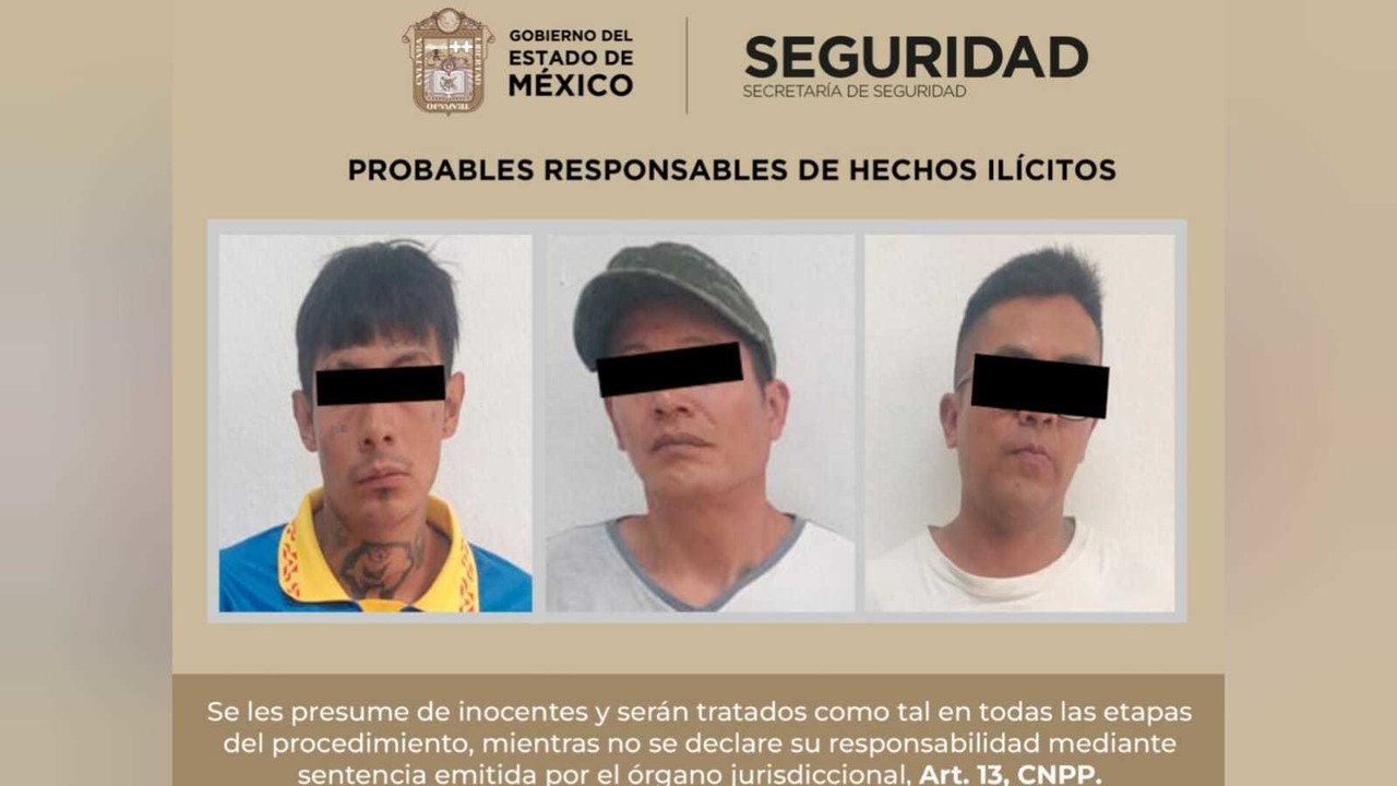 Detenidos tres hombres por delitos contra la salud en el Edomex. Foto: Especial