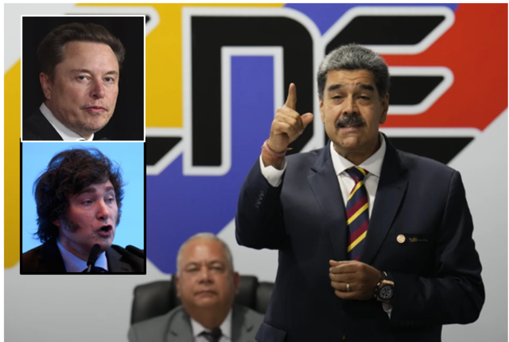 Nicolás Maduro critica a mandatarios de Argentina y Chile, además de Elon Musk. Fotos. AP