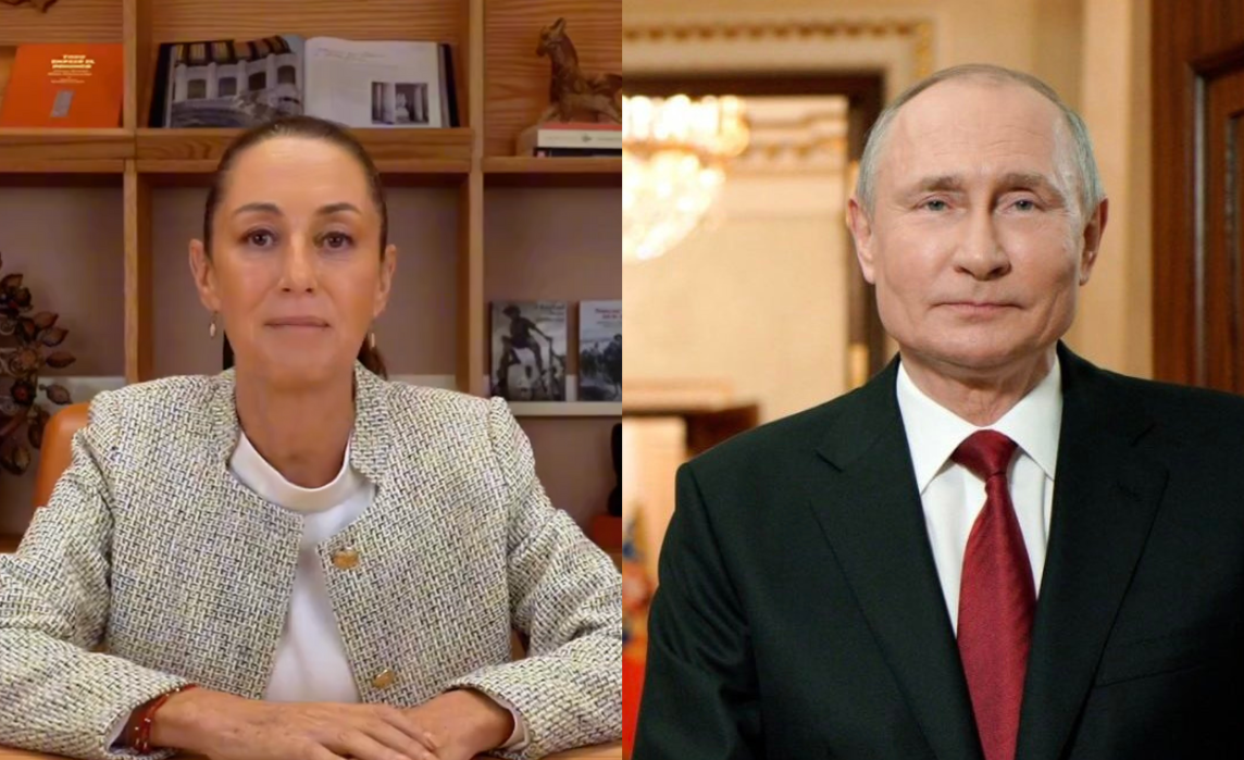 Claudia Sheinbaum y Vladimir Putin. Foto: Redes Sociales