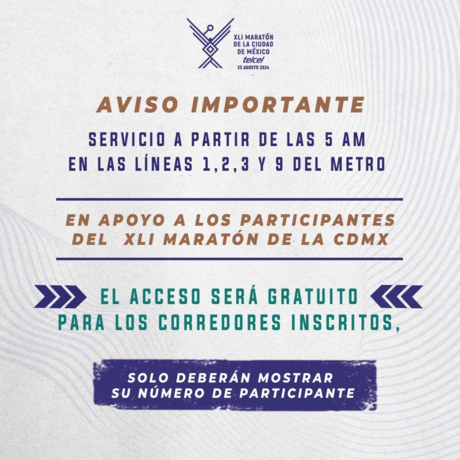 Aquí te damos las rutas y horarios para corredores del Maratón de la CDMX