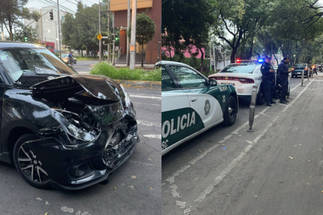 #VIDEO: Auto termina volcado tras choque en Azcapotzalco