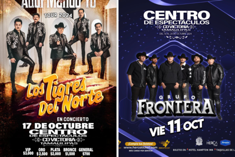 Confirman Tigres del Norte y Grupo Frontera en Centro de Espectáculos Victoria