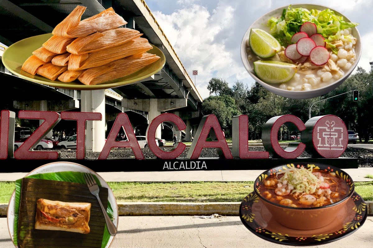 Alcaldía Iztacalco, imágenes de tamales y pozole. Foto: Especial