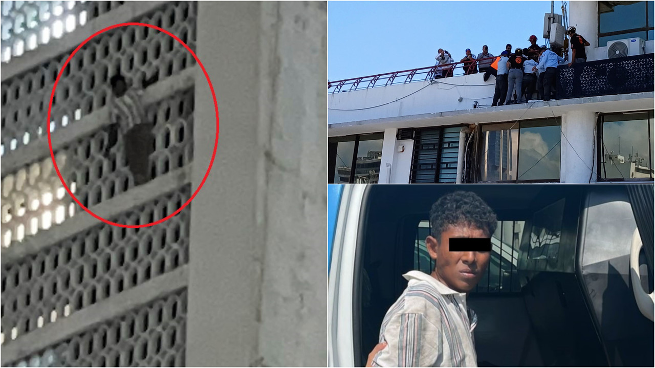 Autoridades rescatan a hondureño de 24 años de edificio Latino. Foto. Policía de Monterrey