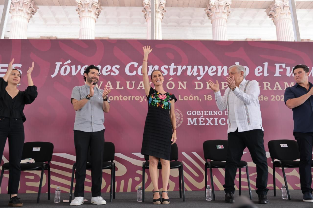 Claudia Sheinbaum, presidenta electa de México, durante evento público en Monterrey, Nuevo León. Foto: POSTA