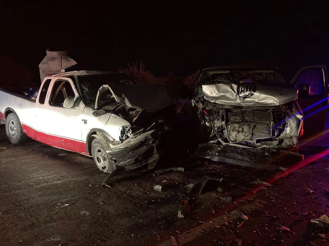 Accidente en carretera Monclova. Foto de La Sonora Explosiva.