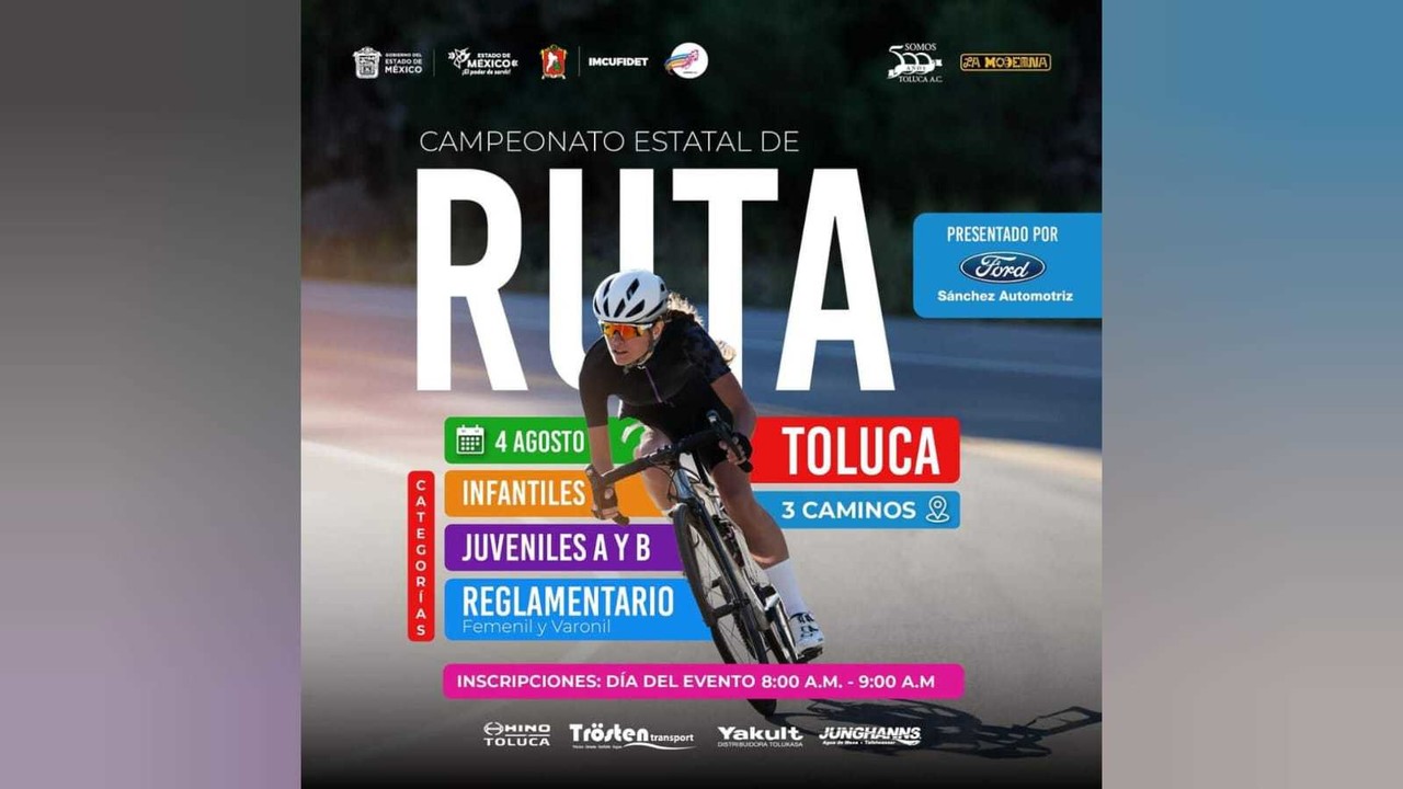 Toluca será sede del Campeonato Estatal de Ruta: ¡Participa y disfruta del ciclismo! Foto: Especial