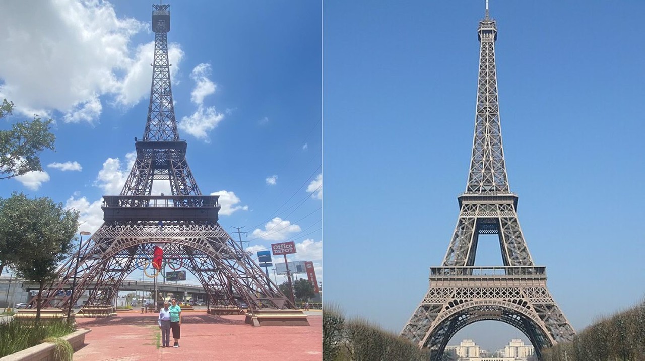 La torre Eifel de Gómez Palacio es una réplica de la que se encuentra en París, y es una de las réplicas más grandes de Latinoamérica. Foto: Luis Alberto Hernández/ Wikipedia.