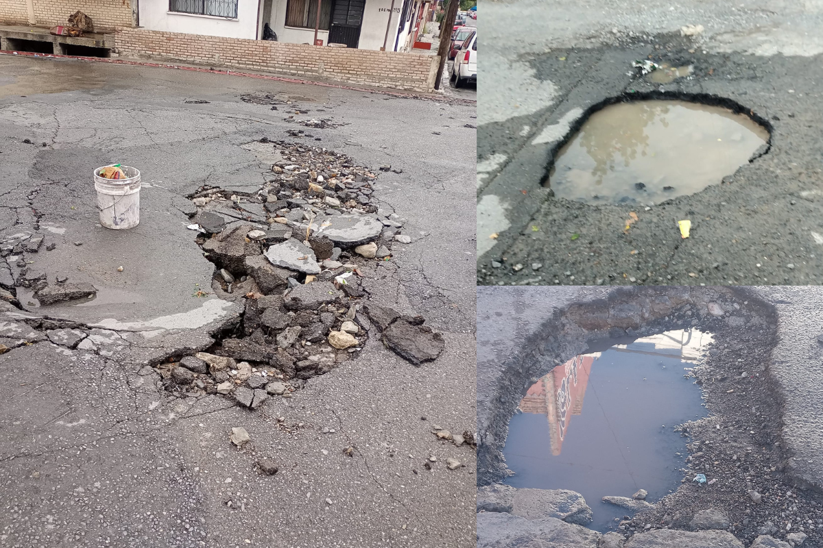 Baches reportados por ciudadanos. Fotos de Punto MX.