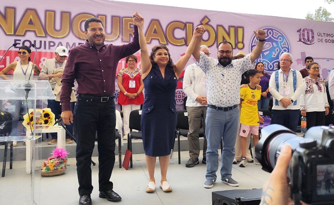 Clara Brugada, Raúl Basulto Luviano y Martí Batres.     Foto: @ClaraBrugadaM