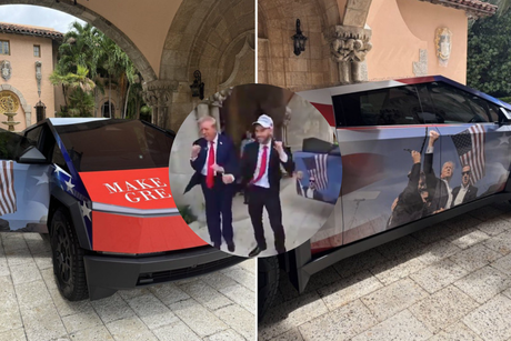 Le regalan una Cybertruck personalizada a Donald Trump