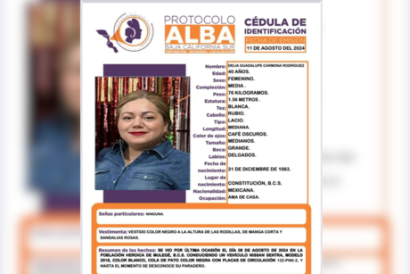 Activan protocolo Alba para localizar mujer en Mulegé