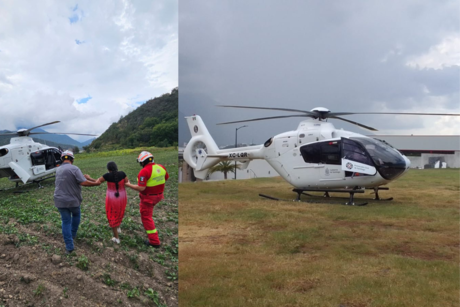 Policía Santiago realiza traslado en helicóptero de mujer con embarazo de alto riesgo