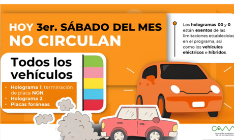 Programa Hoy No Circula: Restricciones para hoy sábado 21 de septiembre en CDMX