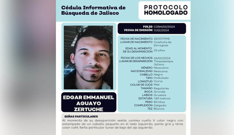 Buscan a joven coahuilense desaparecido en Tlaquepaque, Jalisco