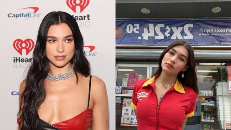 Dua Lipa y la joven Alejandra, similar a ella. Foto: Vianca Treviño