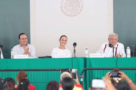 Manolo Jiménez se reúne con AMLO y Sheinbaum por Pasta de Conchos