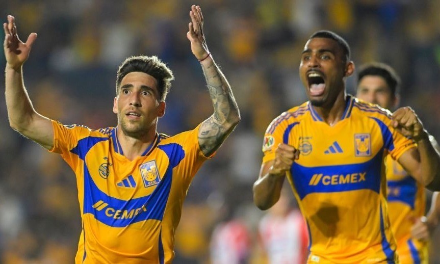 Fernando Gorriarán y Joaquím festejando un gol ante el Atlético San Luis. Foto: ESPN FC.