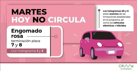 Conoce el 'Hoy no circula' de hoy martes 1 de octubre