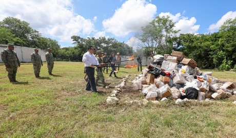 Incineran más de 3,400 unidades de narcóticos en Yucatán: FGE y SEDENA