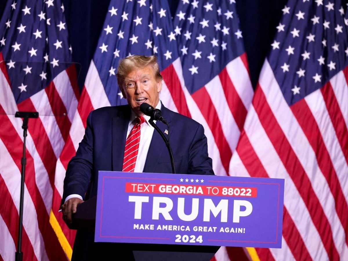 Donald Trump en un evento de campaña en Georgia, Estados Unidos. Foto: El Confidencial.