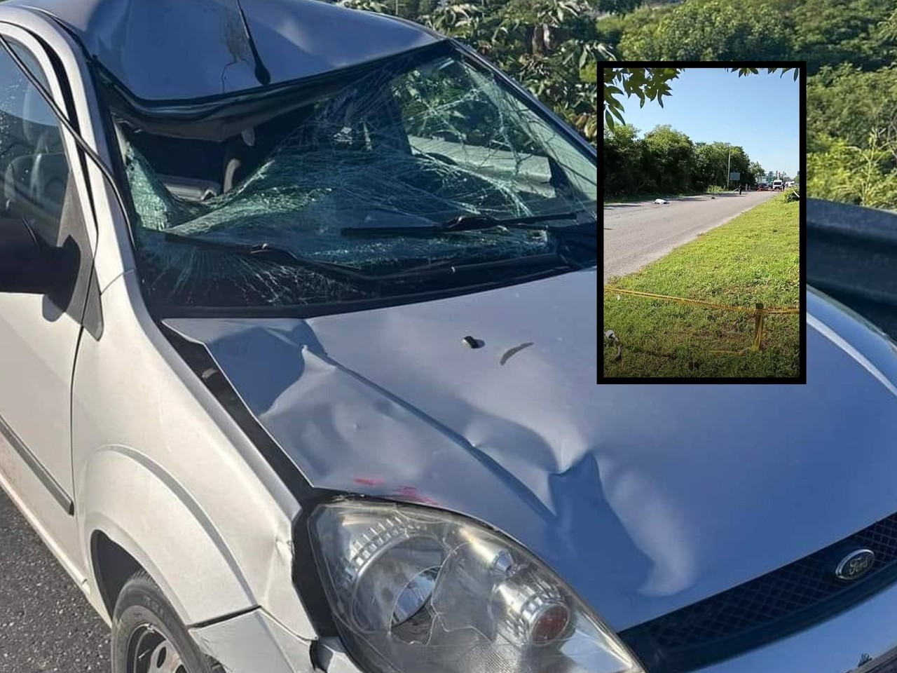 Un ciclista murió la mañana de este lunes en el periférico de Mérida luego de ser arrollado por un vehículo.- Foto de redes sociales