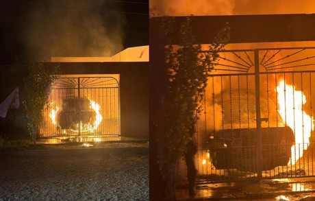 Incendio consume vehículo en cochera de vivienda en Miramar.