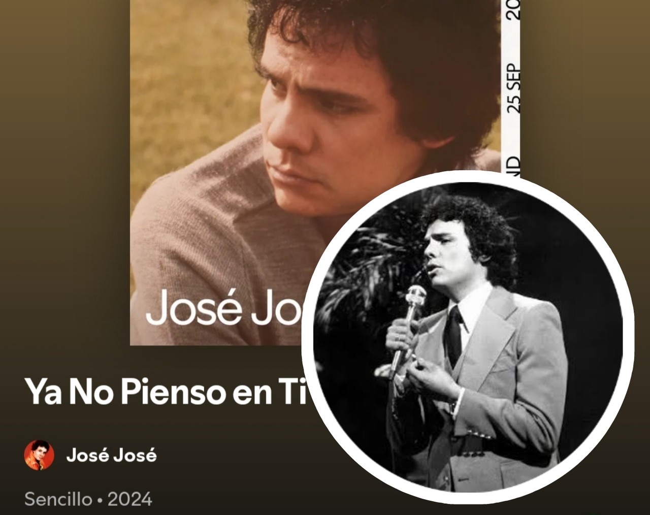 El sencillo de José José fue grabado en 1978. Imagen: Captura de pantalla Spotify