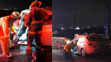 Accidente en carretera Monclova deja a hombre prensado en su vehículo