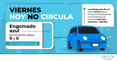 'Hoy No Circula' de este viernes 13 de septiembre