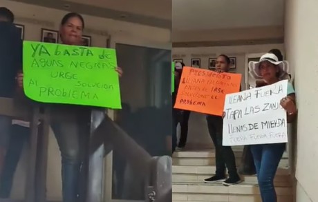 Se manifiestan mujeres en Comondú por derrame de aguas negras