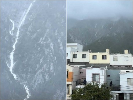 Lluvia revive cascada en cerro de las Mitras en Santa Catarina (VIDEO)