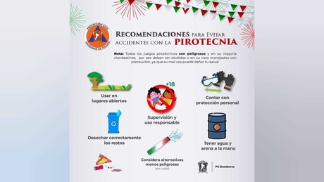 Toluca refuerza seguridad en fiestas patrias contra pirotecnia