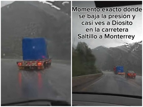 Graban a tráiler derrapando en la Monterrey-Saltillo (VIDEO)