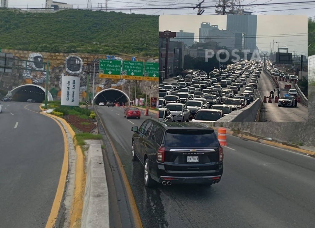 Reapertura del Túnel de la Loma Larga de norte a sur y el tráfico que hay. Foto: Canva.