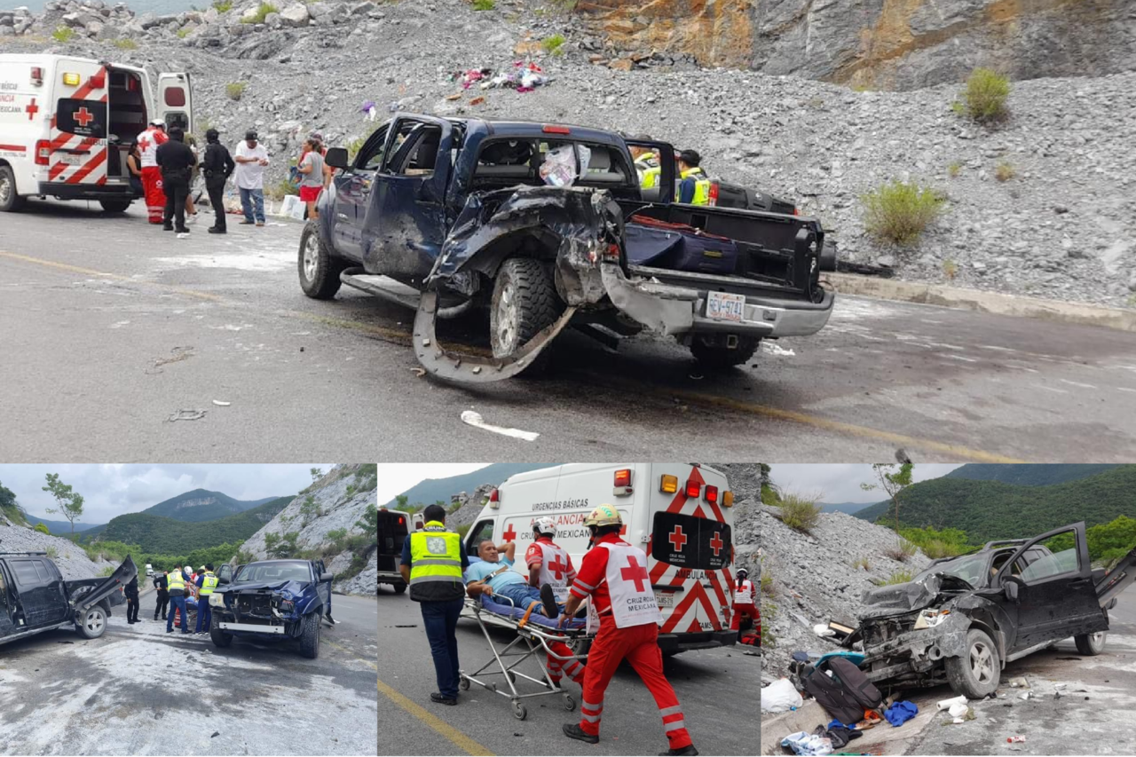 El accidente dejó a varios heridos, quienes fueron atendidos por personal médico de emergencia que arribó al lugar en tres ambulancias.