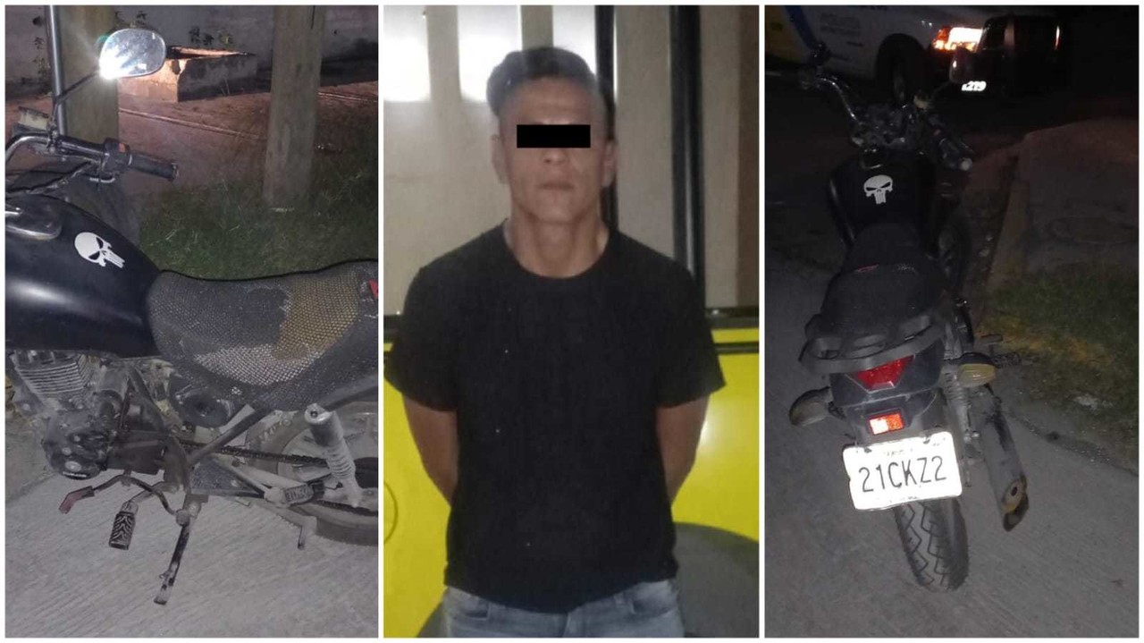 Un hombre fue detenido al traer una motocicleta con reporte de robo Foto. Policía de Monterrey