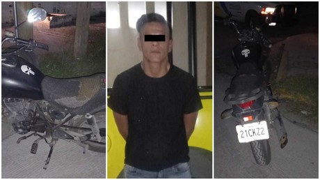 Detienen a sospechoso en motocicleta robada en Monterrey